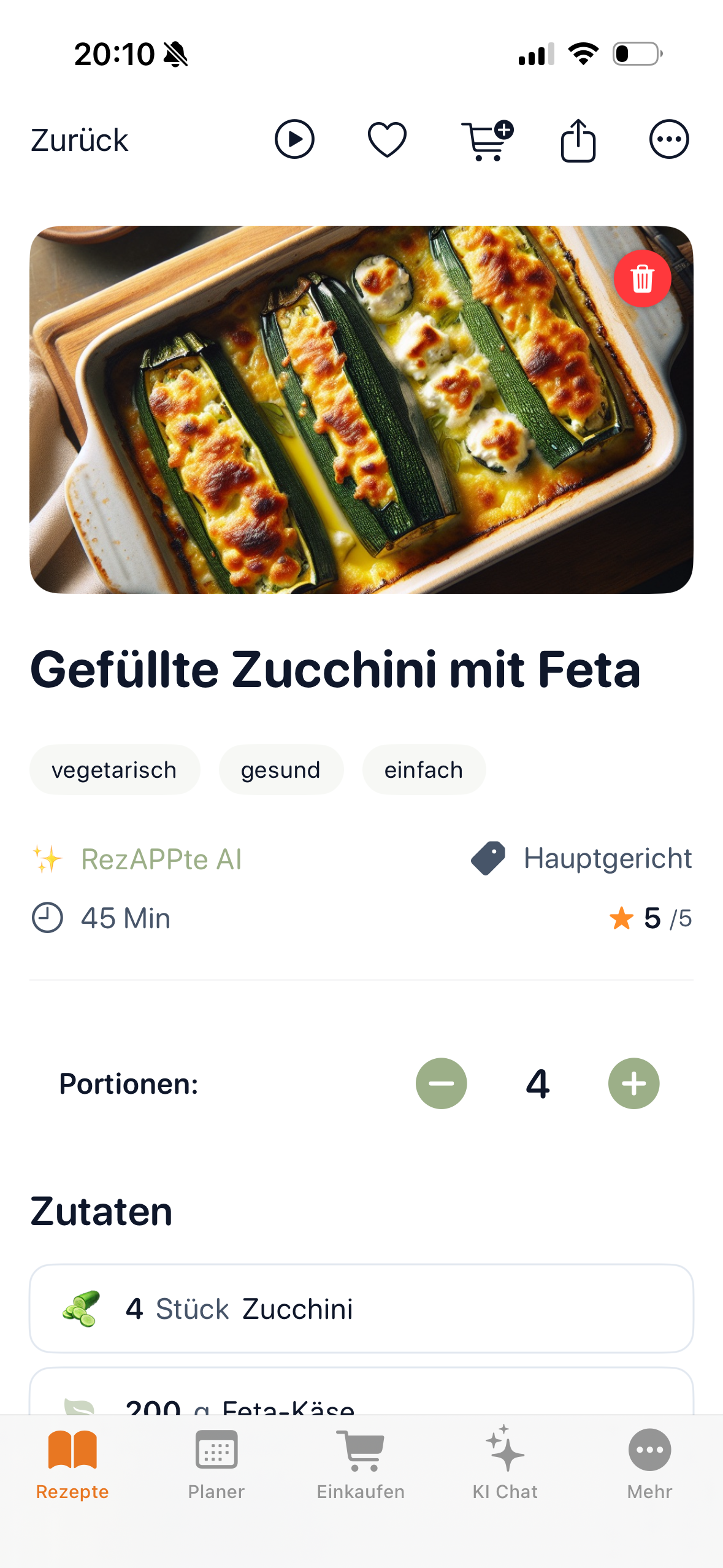 Rezept Detailansicht